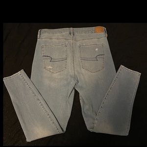 Super stretchy light blue jeans